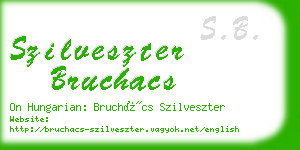 szilveszter bruchacs business card
